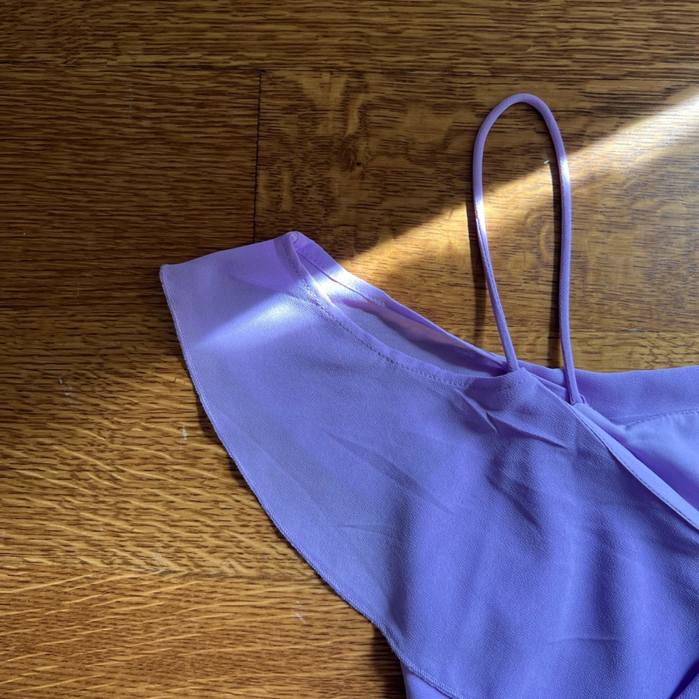 Asymmetrical Purple Superdown Romper - image 6